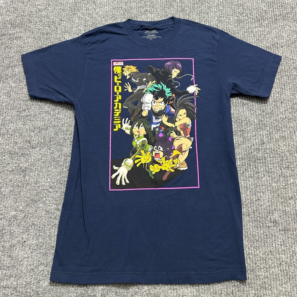 My Hero Academia Graphic Tee Mens Size M 38/40‎ Blue Cotton Short Sleeve